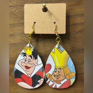 Upcycled Alice in Wonderland Drop Earrings